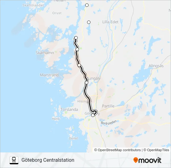 VÄSTTÅGEN  Line Map