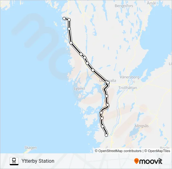 VÄSTTÅGEN Train Line Map