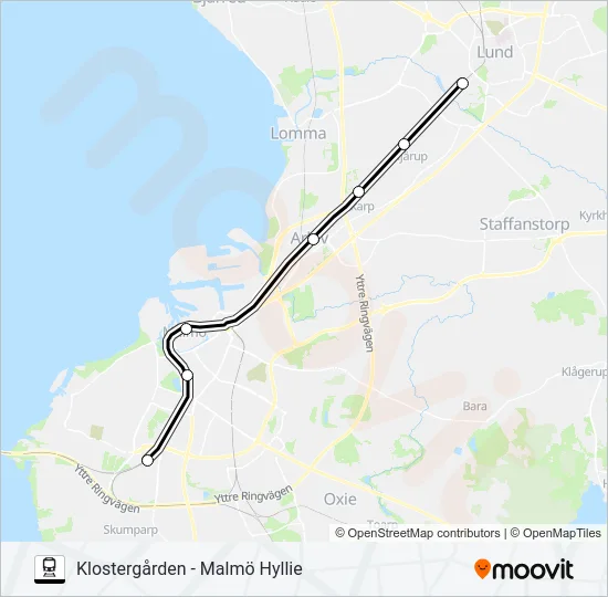 PÅGATÅGEN  Line Map