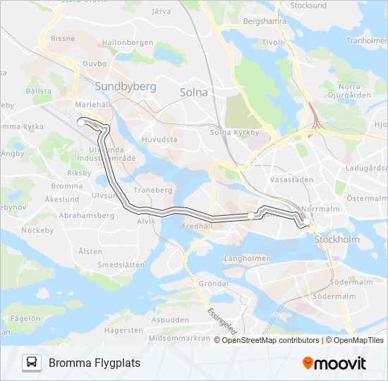 FLYGBUSSARNA bus Line Map