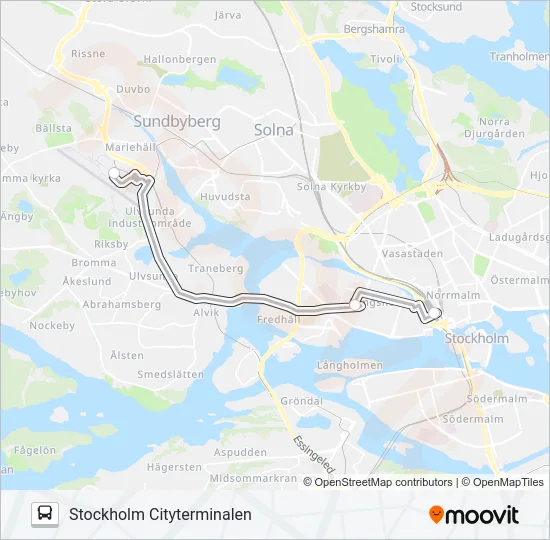 FLYGBUSSARNA Bus Line Map