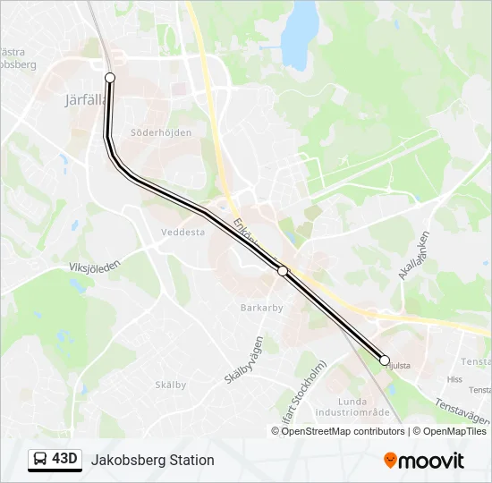 43D Bus Line Map