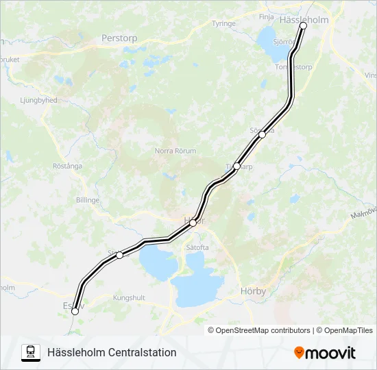 ESLÖV STATION - HÄSSLEHOLM CENTRALSTATION Train Line Map