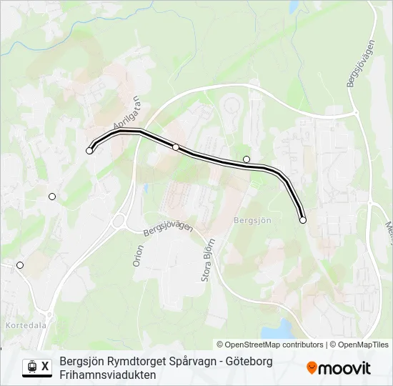 X Light Rail Line Map