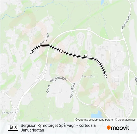 X Light Rail Line Map