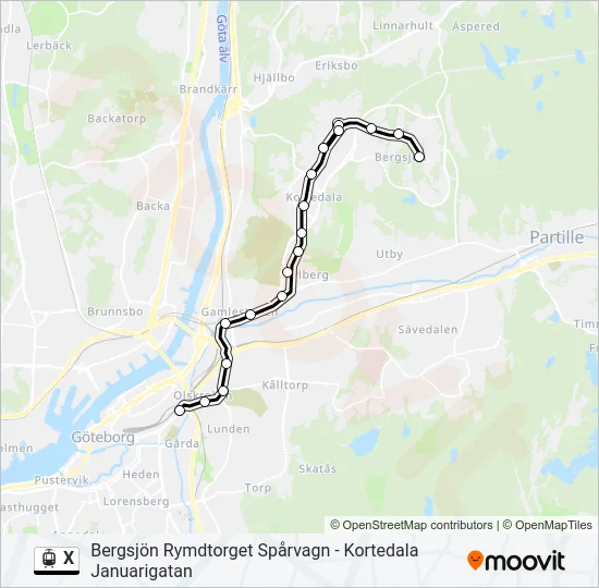 X Light Rail Line Map