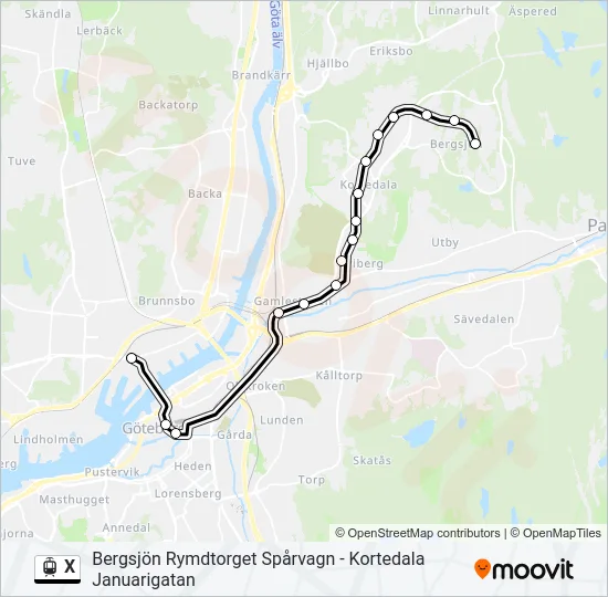 X Light Rail Line Map