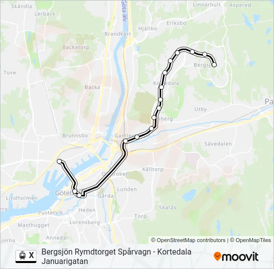 X Light Rail Line Map