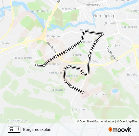 11 Bus Line Map
