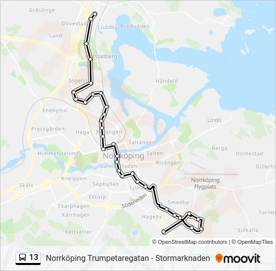 13 Bus Line Map