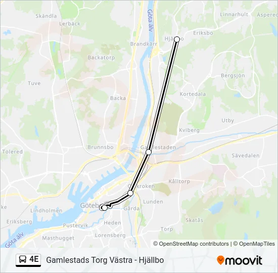 4E Bus Line Map
