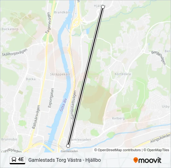 4E Bus Line Map