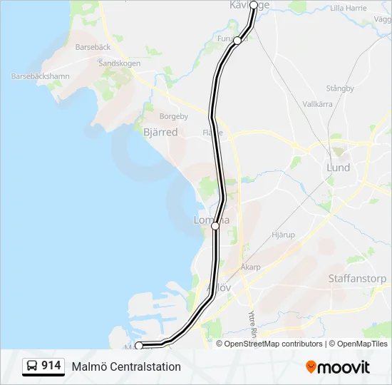 914 Bus Line Map