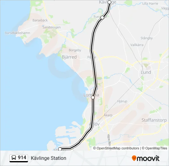 914 Bus Line Map
