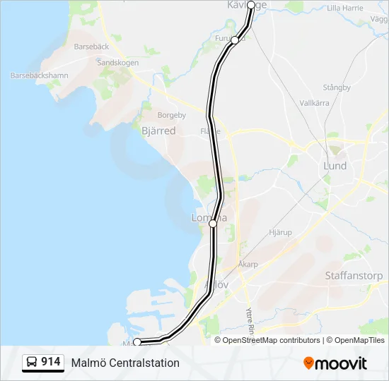 914 Bus Line Map