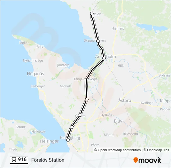 916 Bus Line Map