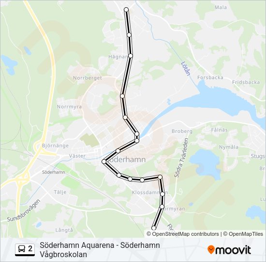 2 Bus Line Map