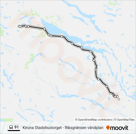 91 Bus Line Map