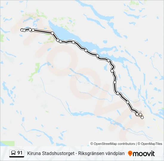 91 Bus Line Map