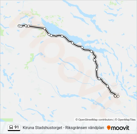 91 Bus Line Map