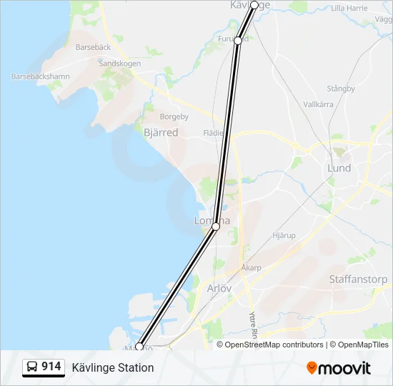 914 Bus Line Map