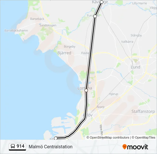 914 Bus Line Map