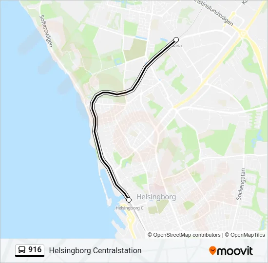 916 Bus Line Map