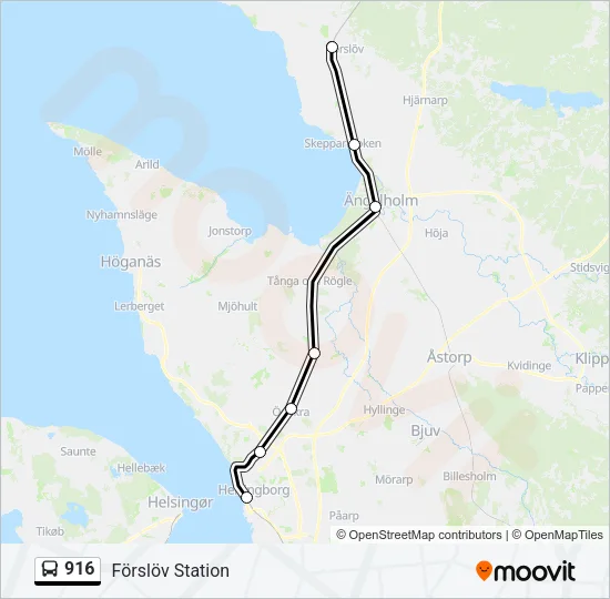 916 Bus Line Map