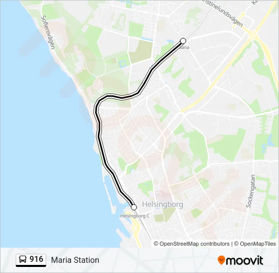 916 Bus Line Map