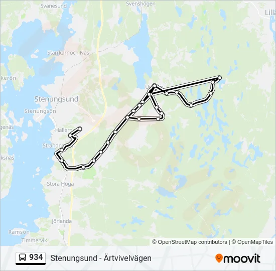 934 Bus Line Map