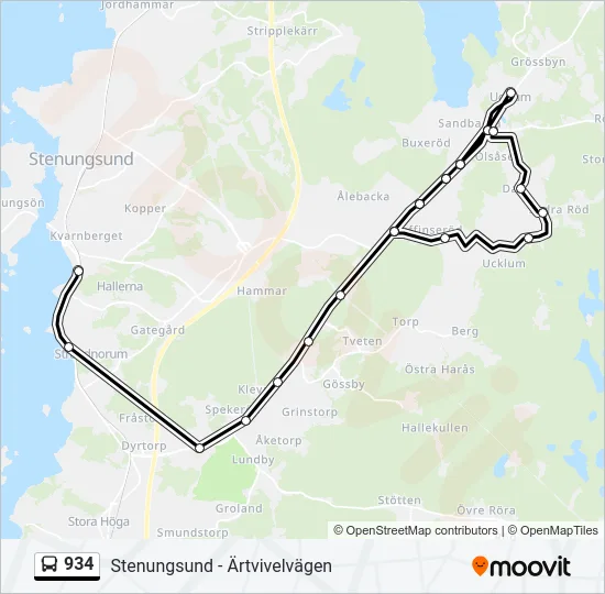 934 Bus Line Map