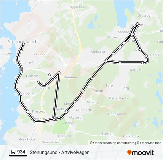 934 Bus Line Map