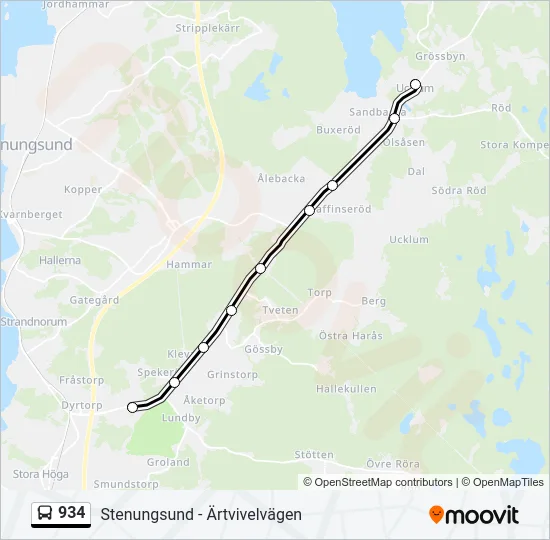 934 Bus Line Map