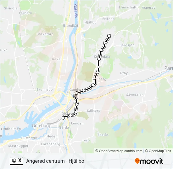 X Light Rail Line Map