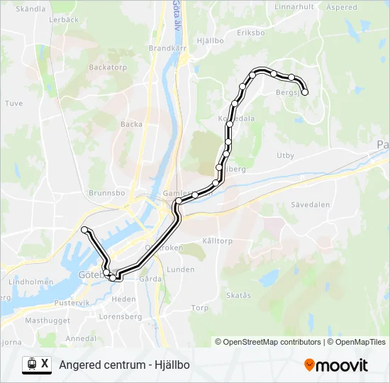 X Light Rail Line Map