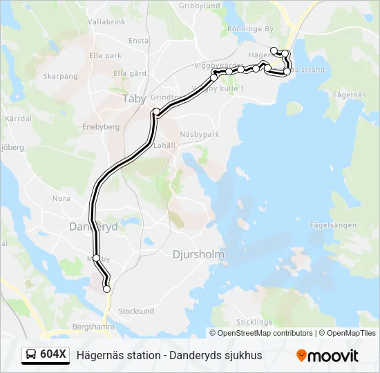 604X Bus Line Map