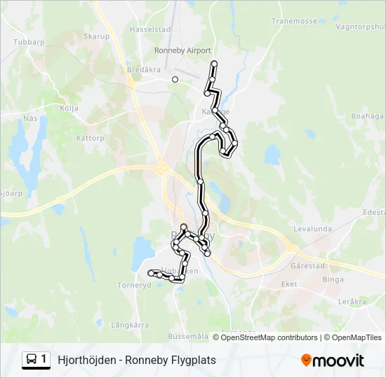 1 Bus Line Map