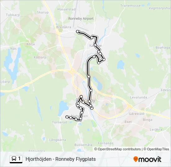 1 Bus Line Map