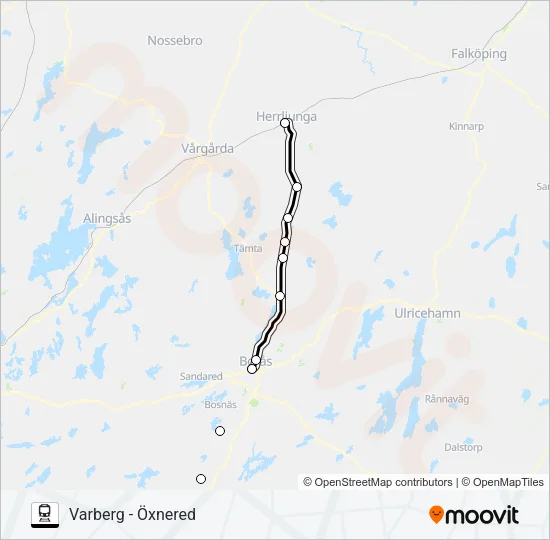 VÄSTTÅGEN Train Line Map