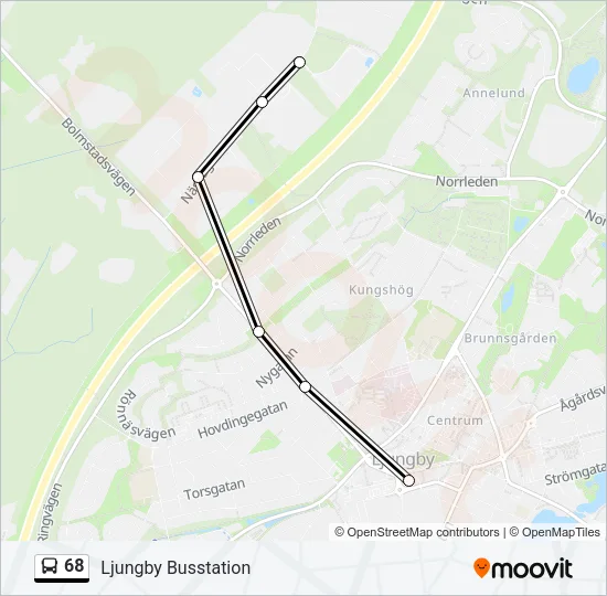 68 Bus Line Map