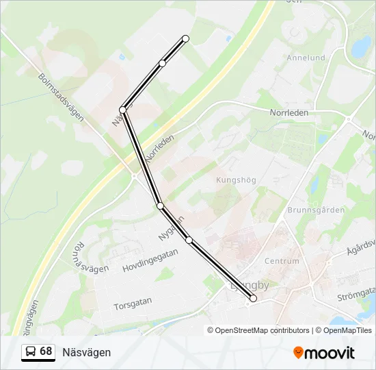 68 Bus Line Map