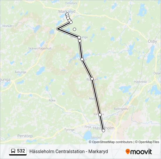 532 Bus Line Map