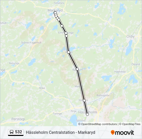 532 Bus Line Map