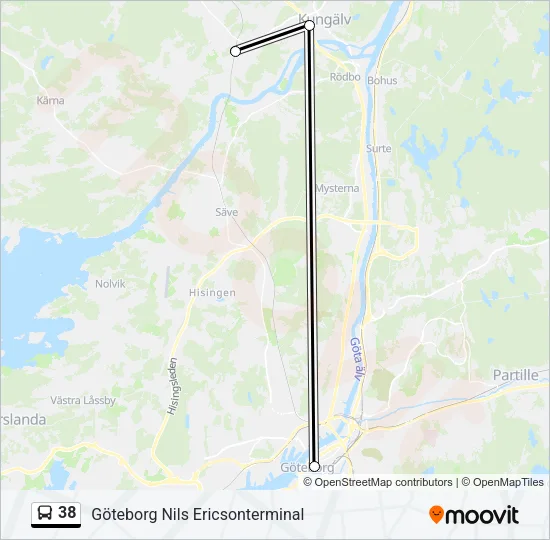 38 Bus Line Map