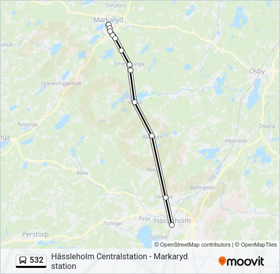 532 Bus Line Map