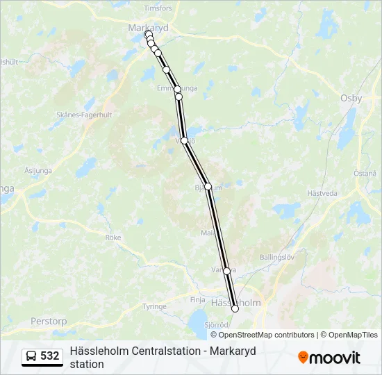 532 Bus Line Map