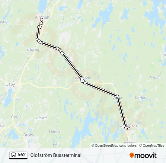 562 Bus Line Map