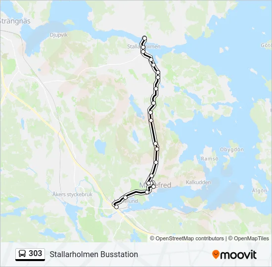 303 Bus Line Map