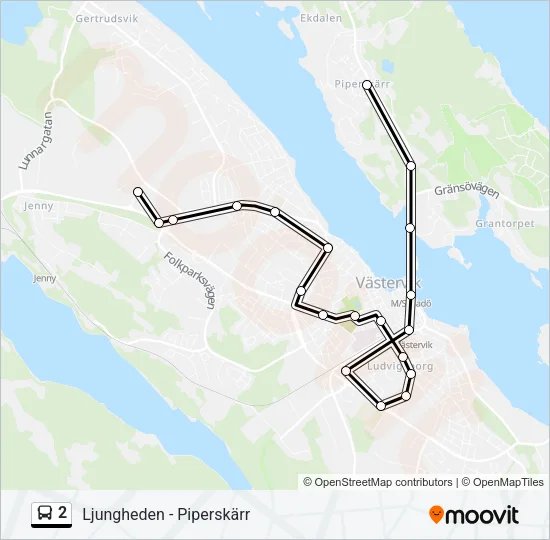 2 Bus Line Map