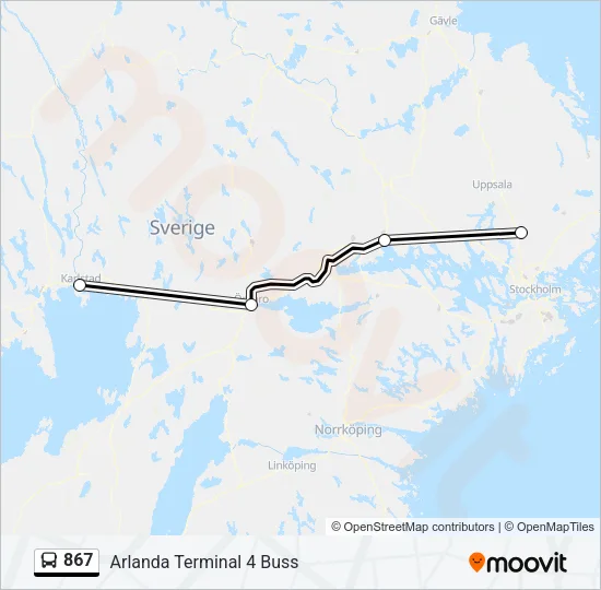 867 Bus Line Map